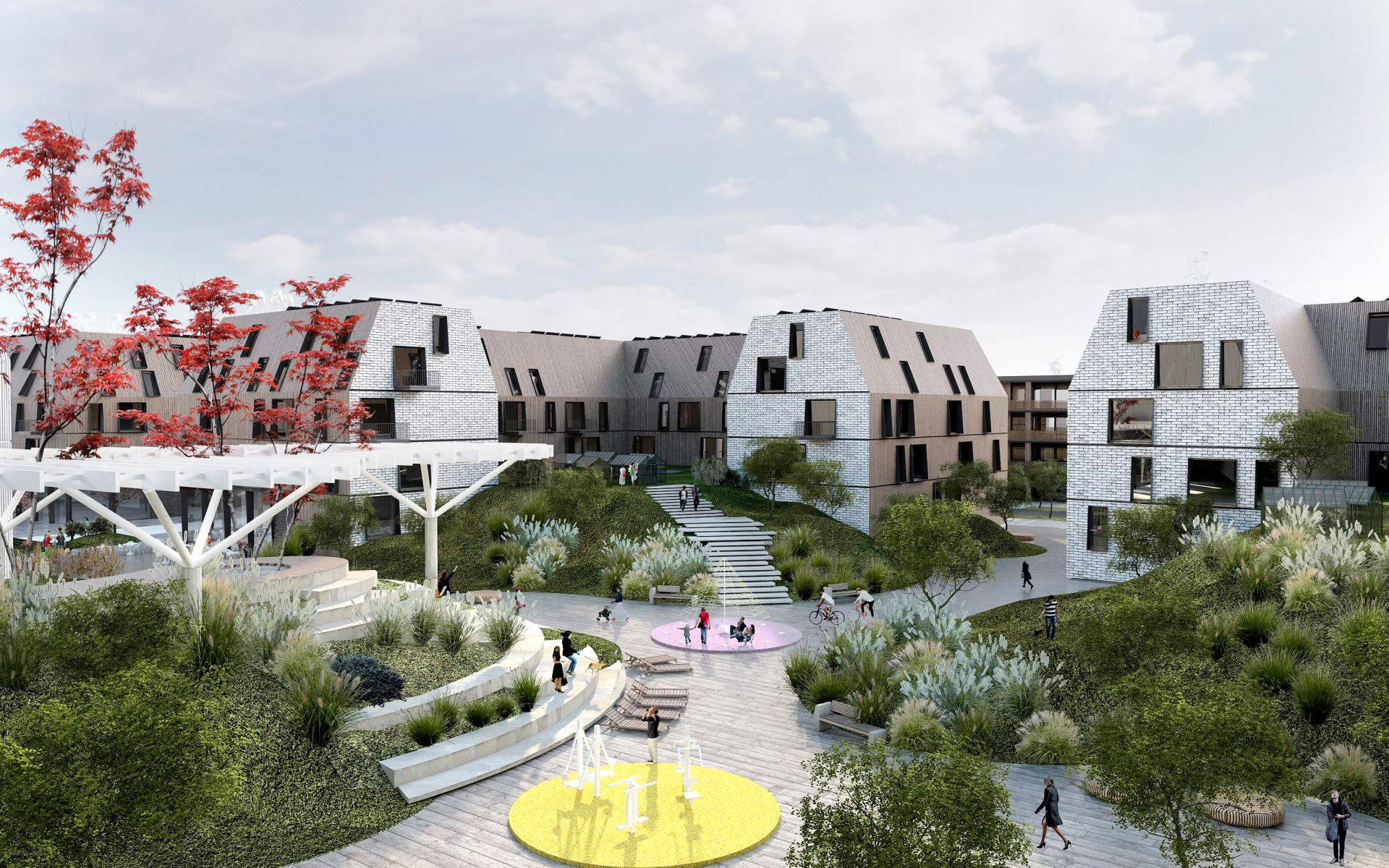 Konkurs na opracowanie koncepcji urbanistyczno – architektonicznej „Osiedle Zielone Wzgórza” w Pile / 2021 r. / I nagroda Współpraca: Projekt Officyna - Piotr Cegielski / Lumioo - Łukasz Chodorowski